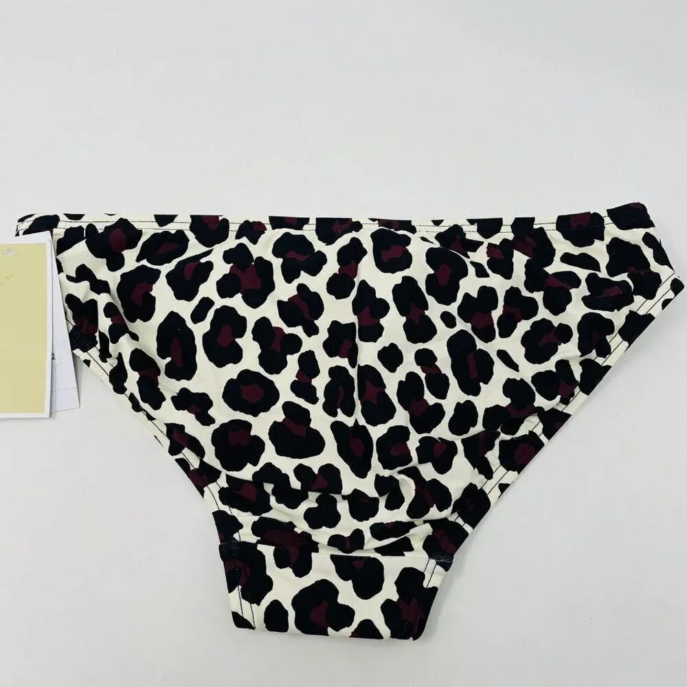 MICHAEL Michael Kors Womens XS Animal Print Logo Ring-Detail Swim‎ Bottoms 1426